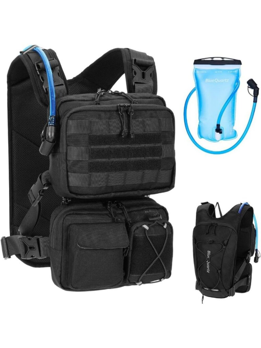 Lightweight 3-in-1 Hydration Vest with 2L Bladder & Detachable Fanny Pack